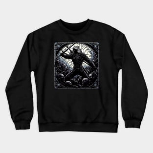 Stained Glass Epic Battle - Monster Slayer - Dark Fantasy Crewneck Sweatshirt